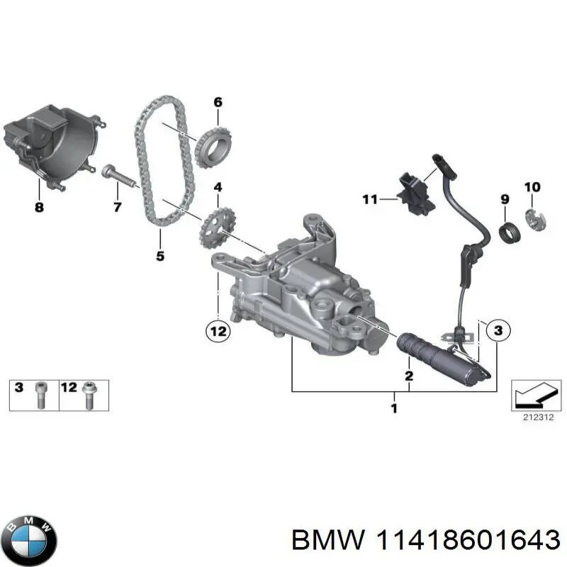 Клапан регулювання тиску масла 11418601643 BMW