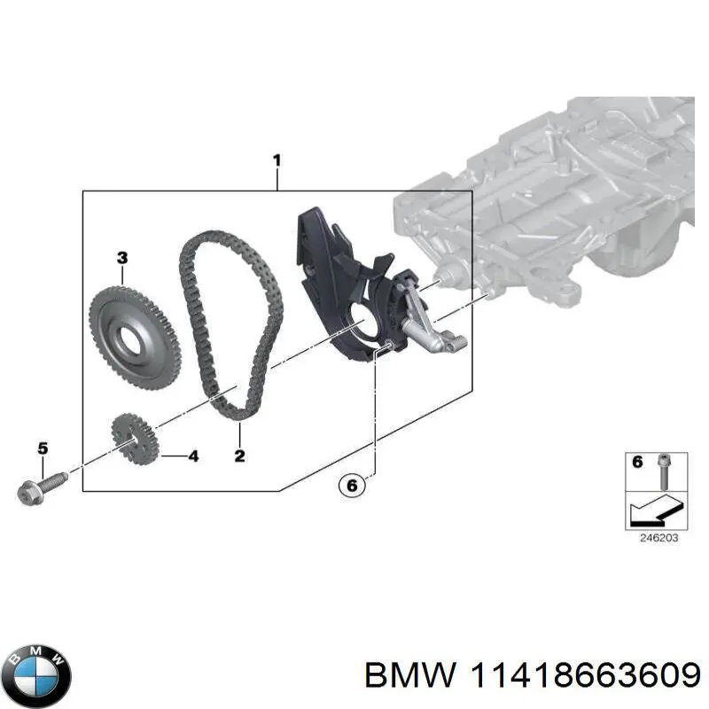 Купити 11418663609 BMW Ланцюг маслянного насоса