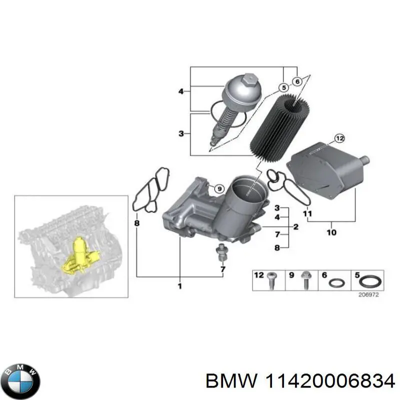 Прокладка кришки горловини, маслозаливної BMW 11420006834 ціна, від 6.86 USD