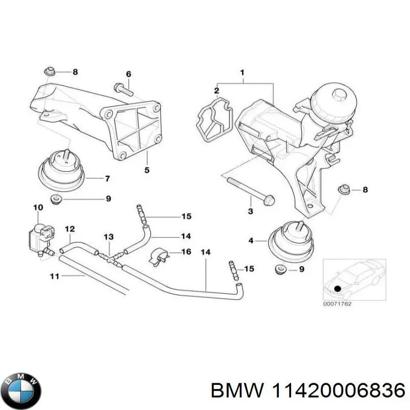 Прокладка кришки горловини, маслозаливної 11420006836 BMW