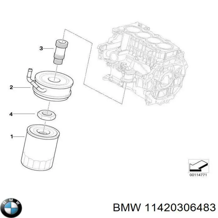 Масляний фільтр двигуна BMW 11420306483 ціна, від 5.97 USD