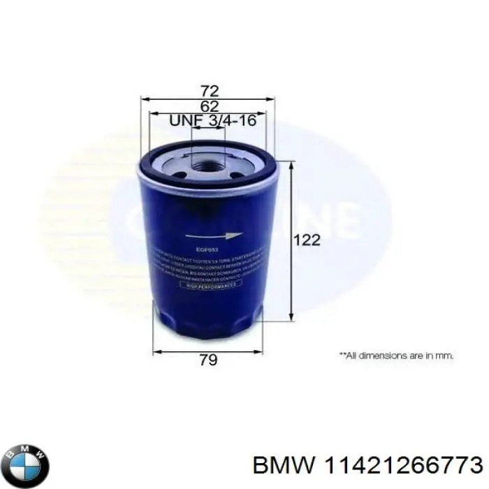 Купити 11421266773 BMW Фільтр очищення масла відцентровий