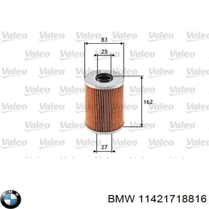 Масляний фільтр двигуна BMW 11421718816 ціна, від 4.82 USD