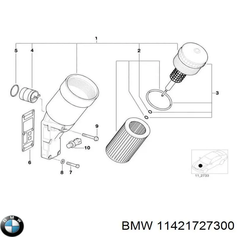 Масляний фільтр двигуна BMW 11421727300 ціна, від 4.78 USD
