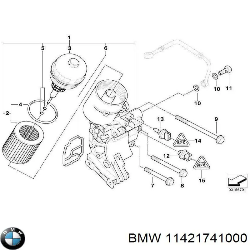Прокладка адаптера маслянного фільтра 1741000 BMW
