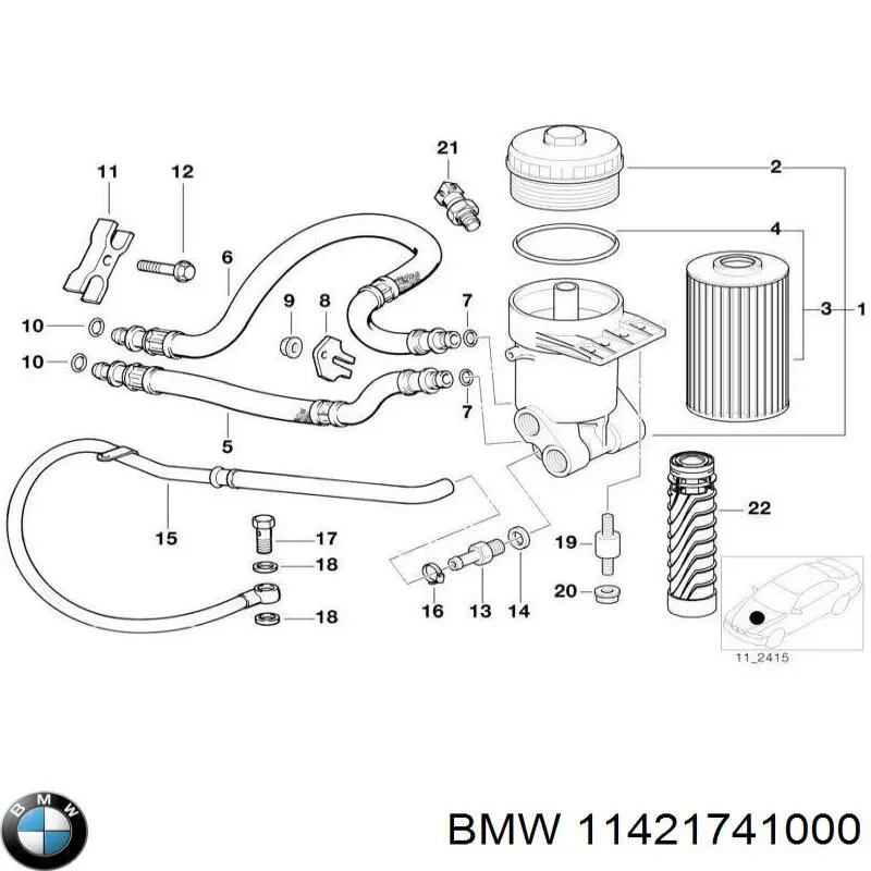 Прокладка адаптера маслянного фільтра 1741000 BMW