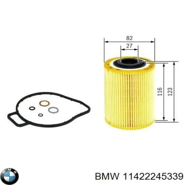 Масляний фільтр двигуна BMW 11422245339 ціна, від 7.33 USD