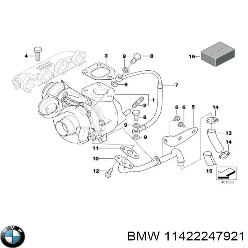 Трубка/шланг відводу масла від турбіни BMW 11422247921 ціна, від 24.05 USD