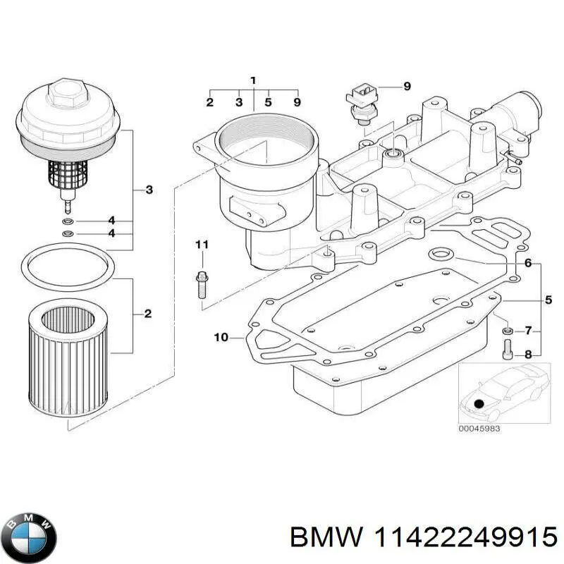 Радіатор масляний (холодильник), під фільтром на BMW 7 (E38)