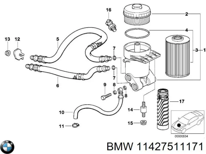 Корпус масляного фільтра BMW 11427511171 ціна, від 116.02 USD