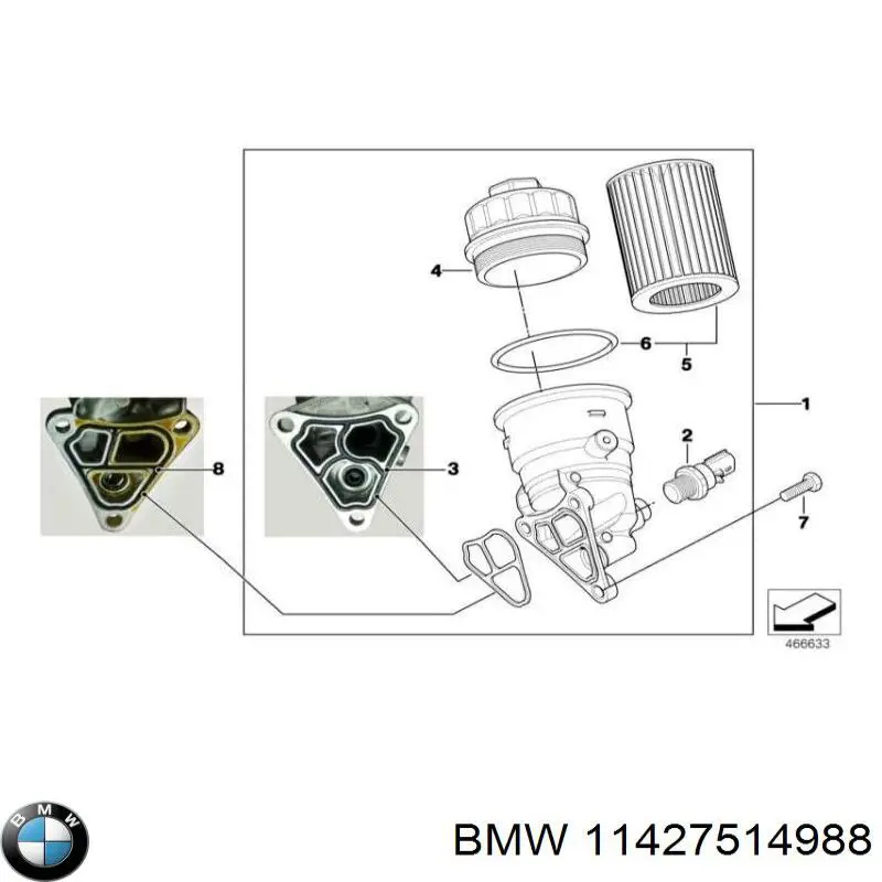 Корпус масляного фільтра BMW 11427563522 ціна, від 62.08 USD