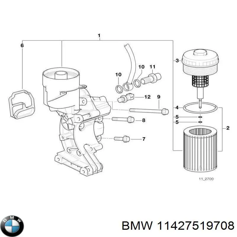Корпус масляного фільтра BMW 11427519708 ціна, від 336.39 USD