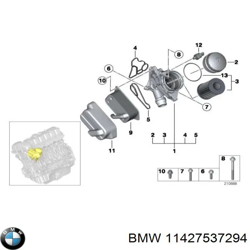 Молдинг заднього скла 11427537294 BMW