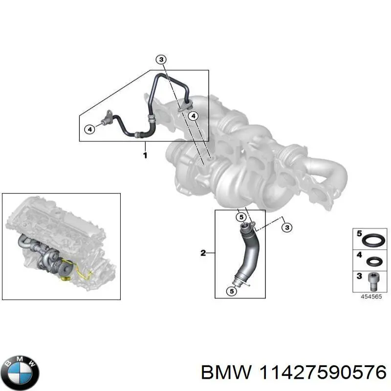 Прокладка шланга подачі масла до турбіни на BMW X5 (E70)