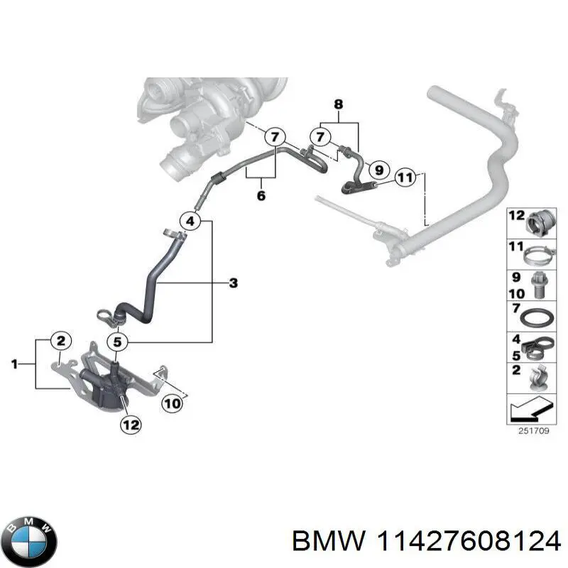 Трубка картера повітряна BMW 11427608124 ціна, від 50.88 USD