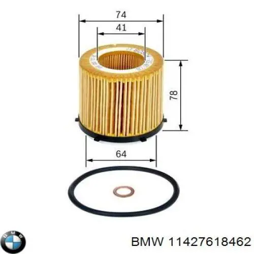 Масляний фільтр двигуна BMW 11427618462 ціна, від 12.29 USD