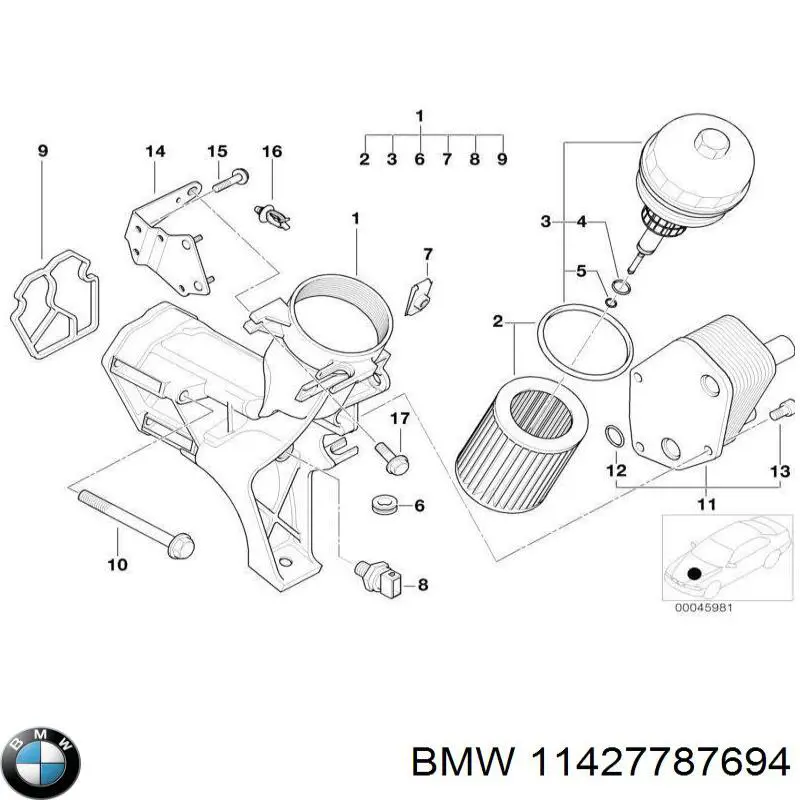 Корпус масляного фільтра BMW 11427787694 ціна, від 9.17 USD