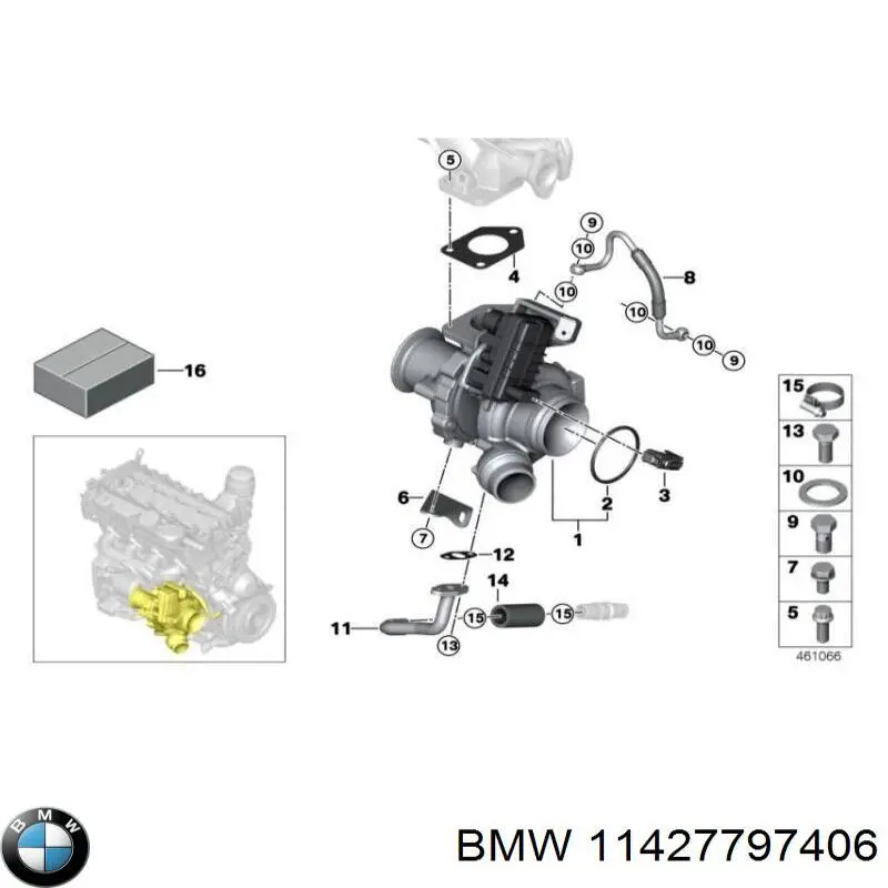 11427797406 BMW Шланг повітряний вентиляції картера