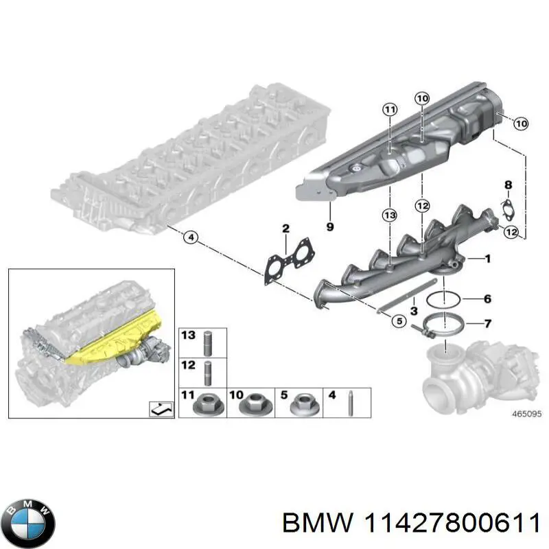 Купити 11427800611 BMW Трубка/шланг подачі масла до турбіни