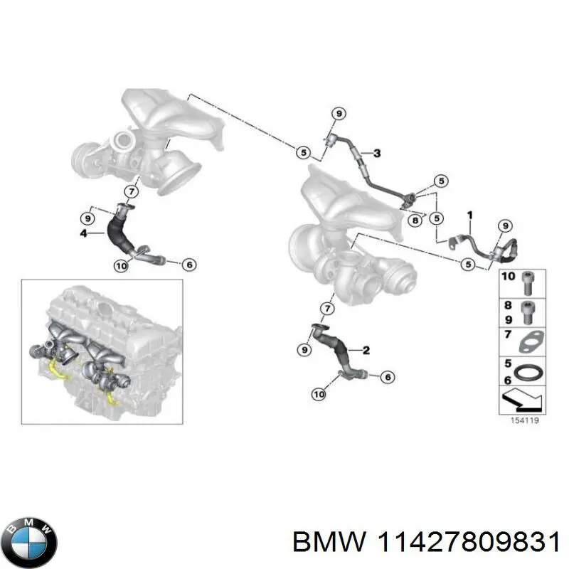 Купити 11427809831 BMW Прокладка адаптера маслянного фільтра