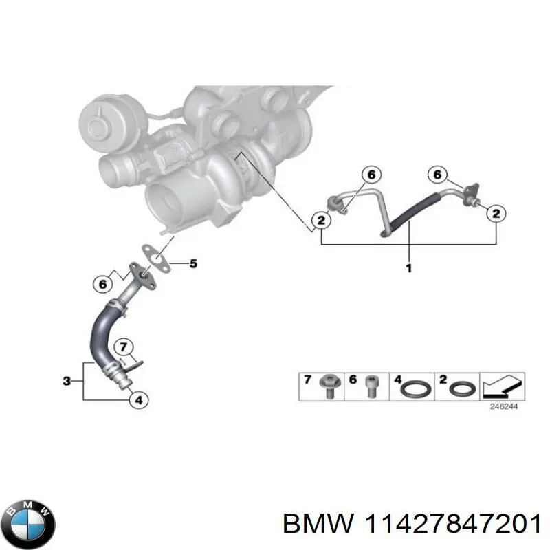 Купити 11427847201 BMW Трубка/шланг масляного радіатора, від фільтра до блока