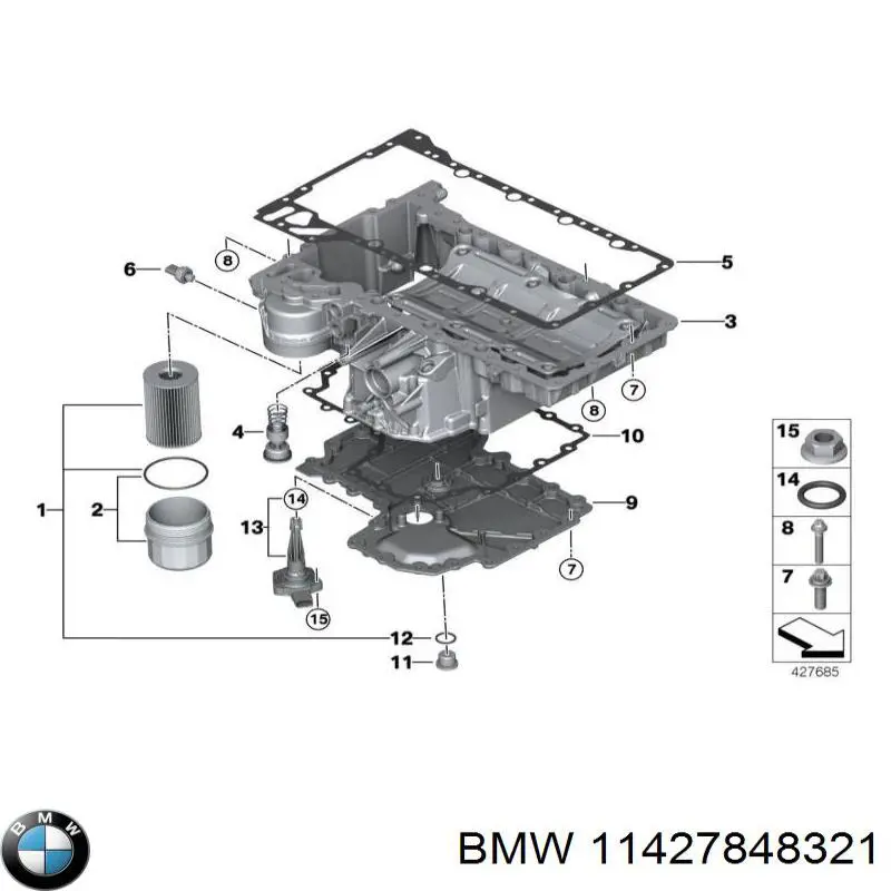Фільтр масляний BMW 11427848321