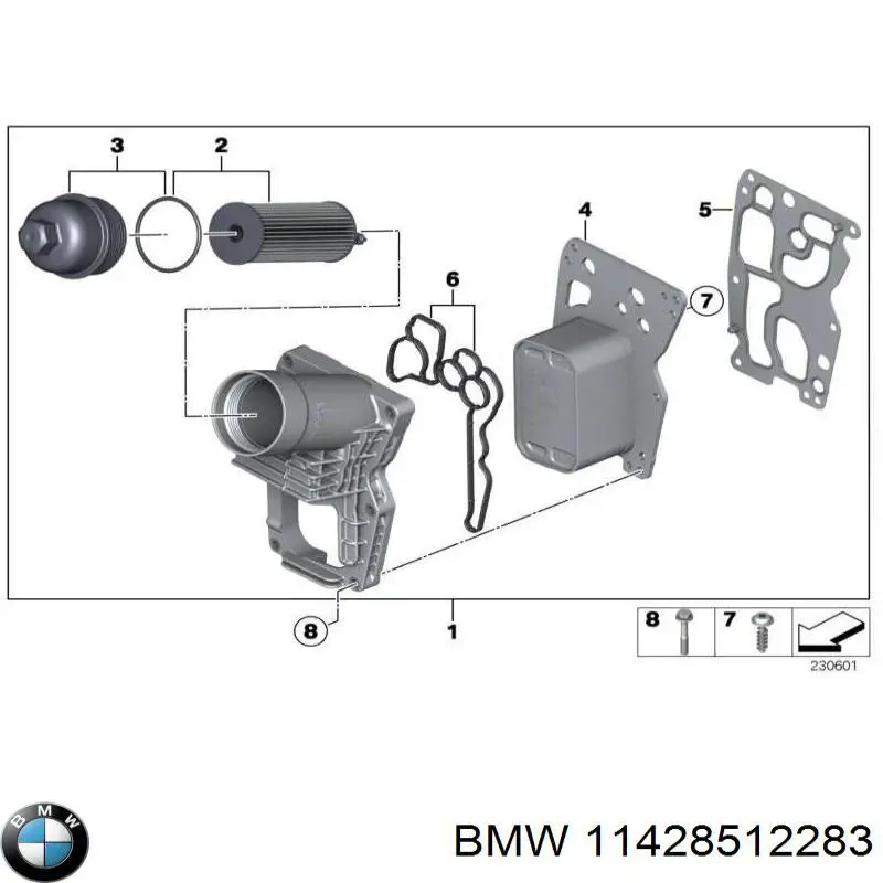Масляний фільтр двигуна BMW 11428512283 ціна, від 270.32 USD