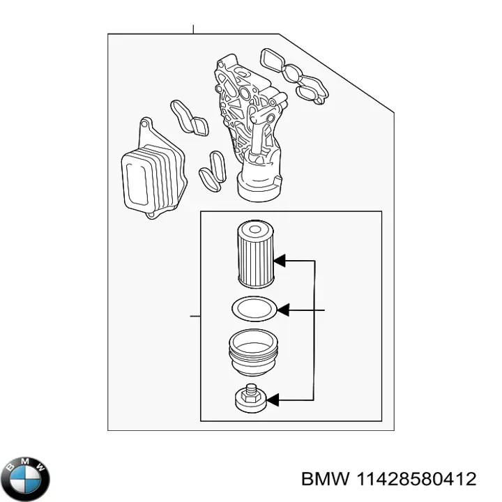 Корпус масляного фільтра BMW 11428580412 ціна, від 94.67 USD