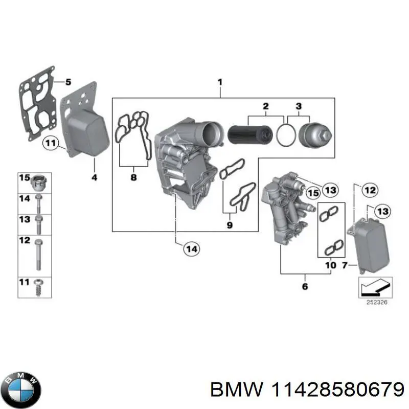 Прокладка радіатора масляного BMW 11428580679 ціна, від 15.28 USD