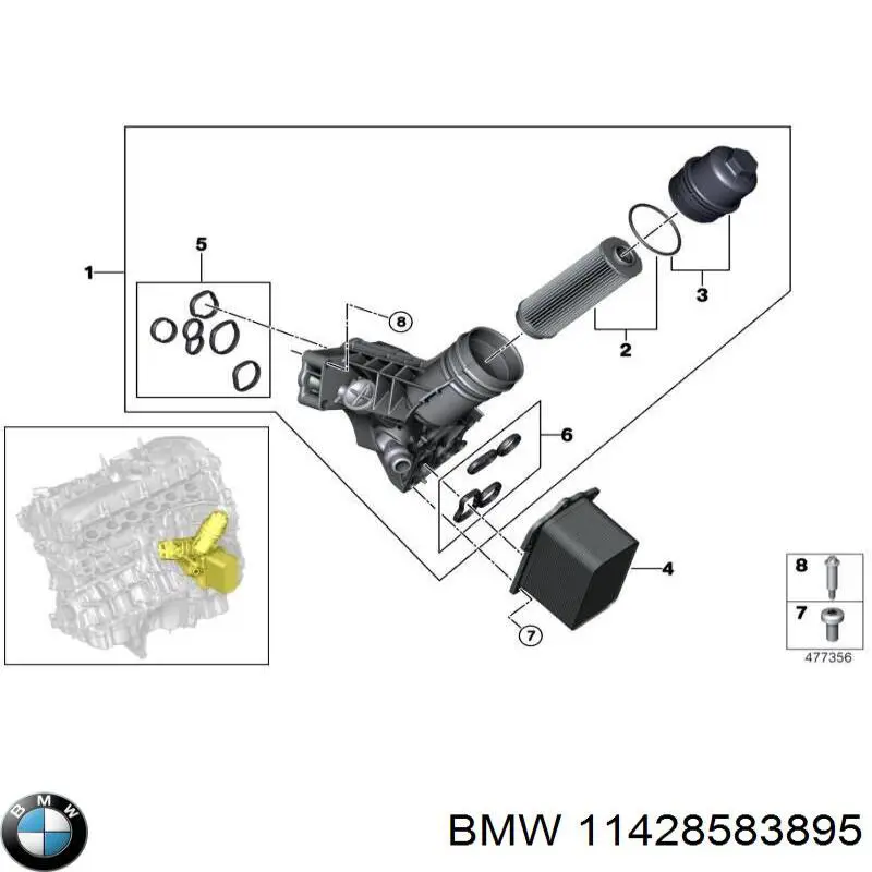 Фільтр масляний 11428583895 BMW