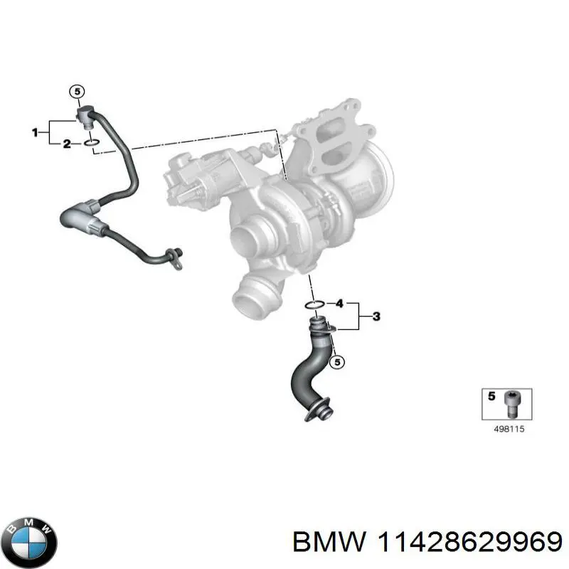 Трубка/шланг подачі масла до турбіни BMW 11428629969 ціна, від 6.33 USD