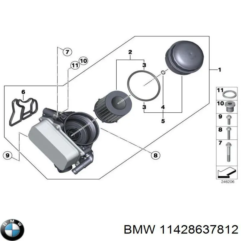 11428637812 BMW корпус масляного фільтра