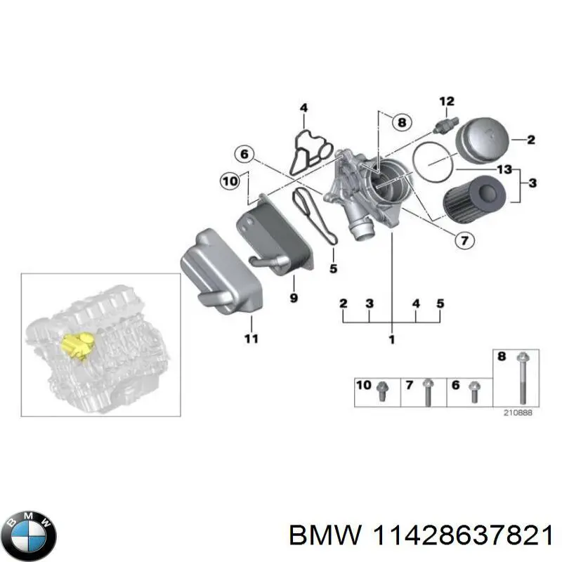 11428637821 BMW прокладка адаптера маслянного фільтра