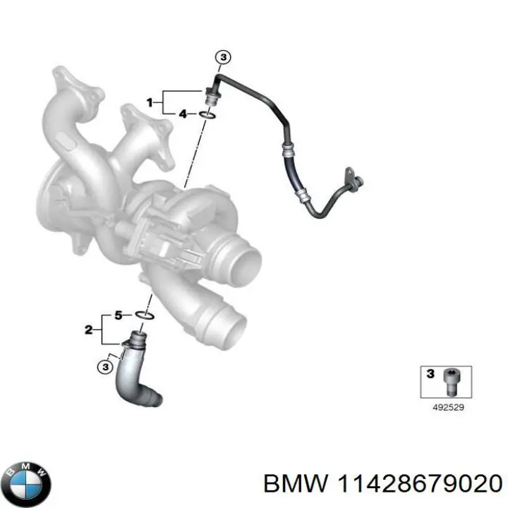 11428679020 BMW Трубка/шланг відводу масла від турбіни