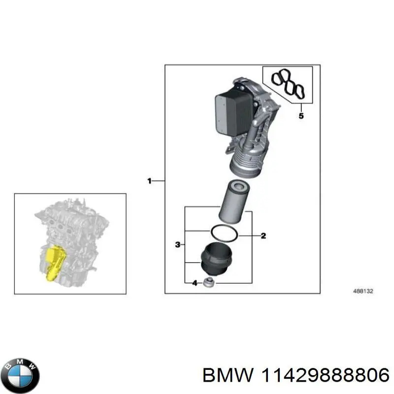 Комплект прокладок корпусу масляного фільтра BMW 11428479062 ціна, від 11.76 USD
