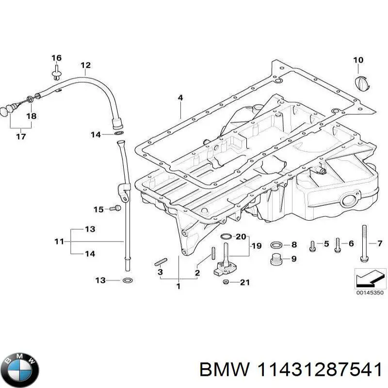 Кільце ущільнювача олійного щупа на BMW 3 (E36)