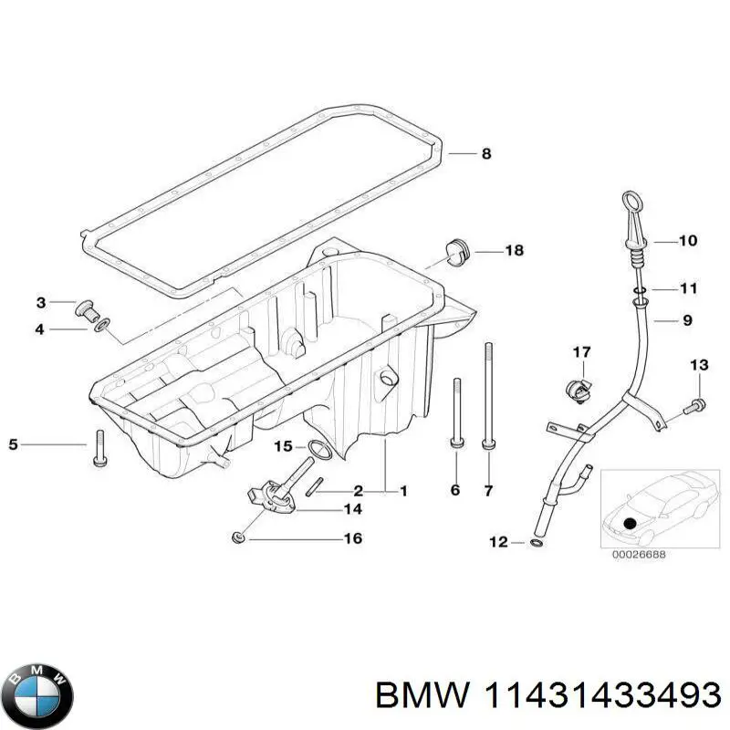 Щуп-індикатор рівня масла в двигуні BMW 5 універсал (E39) (1997 - 2004) ціна, від 22.57 USD