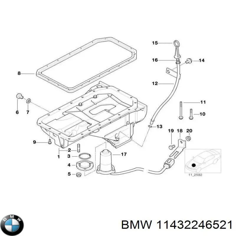 Щуп-індикатор рівня масла в двигуні BMW 5 універсал (E34) (1991 - 1997) ціна, від 10.14 USD
