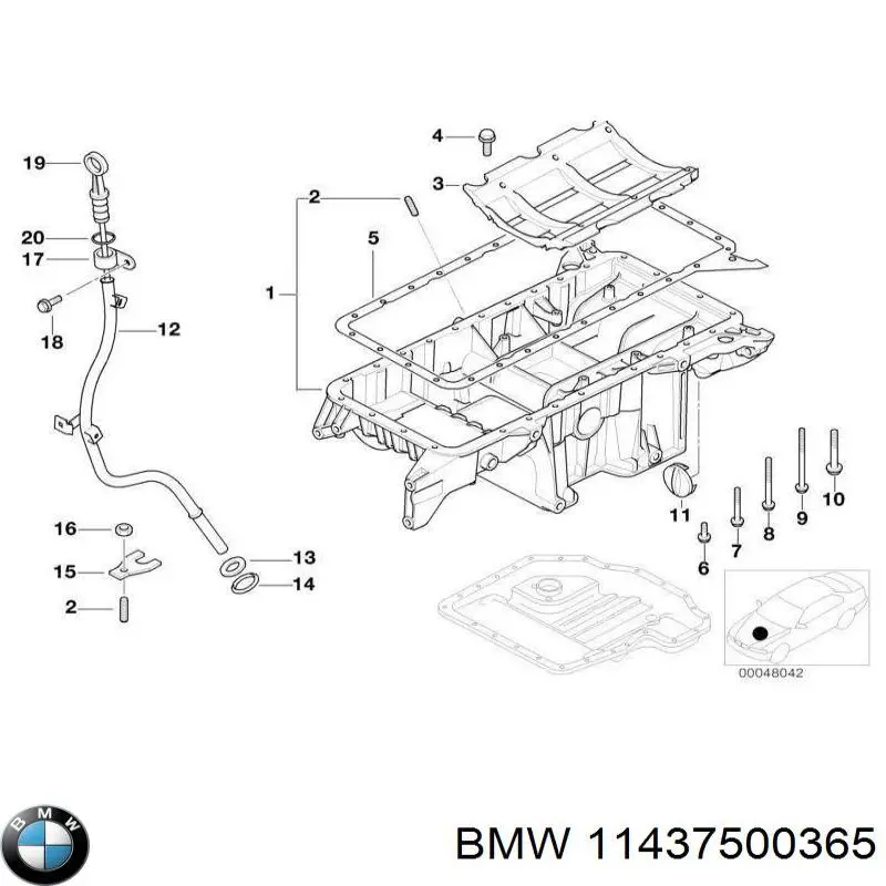 Щуп-індикатор рівня масла в двигуні BMW 11437500365 ціна, від 42.59 USD