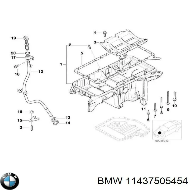 Щуп-індикатор рівня масла в двигуні BMW 11437505454 ціна, від 42.74 USD