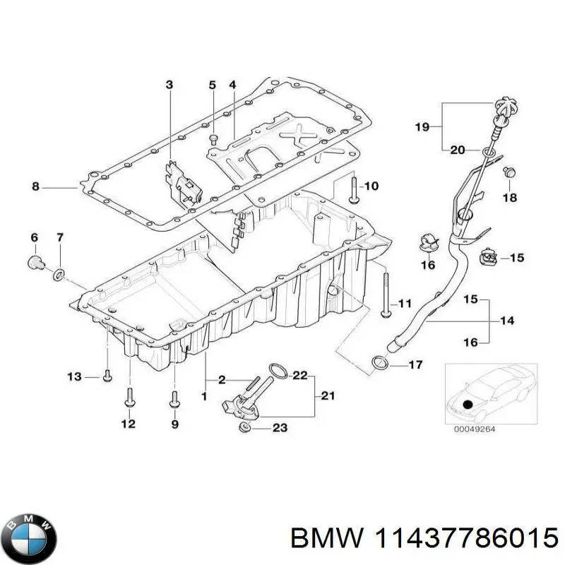 Щуп-індикатор рівня масла в двигуні 11437786015 BMW