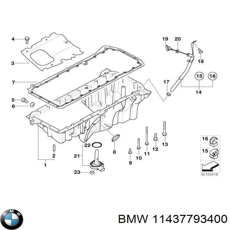 Щуп-індикатор рівня масла в двигуні BMW 11437793400 ціна, від 11.05 USD