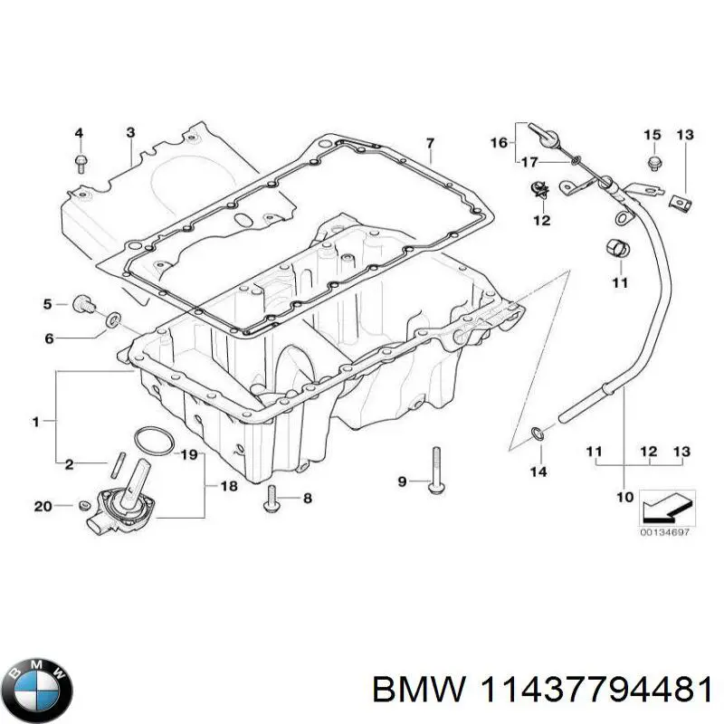 Щуп-індикатор рівня масла в двигуні BMW 11437794481 ціна, від 19.00 USD