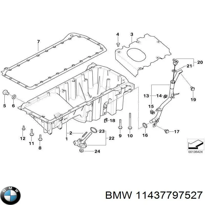 Щуп-індикатор рівня масла в двигуні BMW 11437797527 ціна, від 12.67 USD