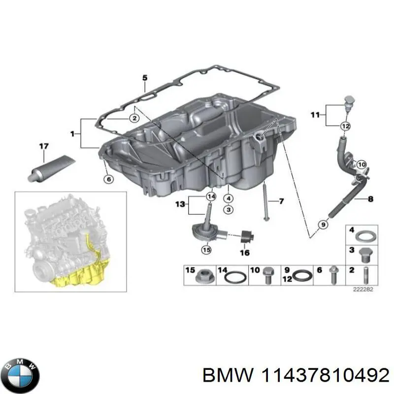  Направляюча щупа-індикатора рівня масла в двигуні BMW X3 