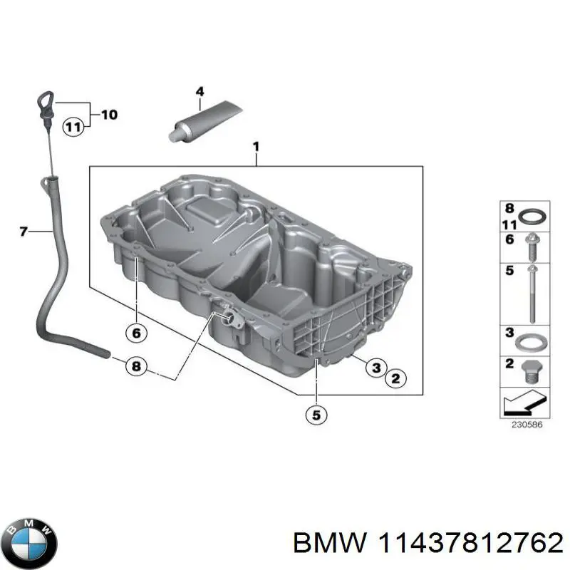 Щуп-індикатор рівня масла в двигуні BMW 11437812762 ціна, від 12.67 USD