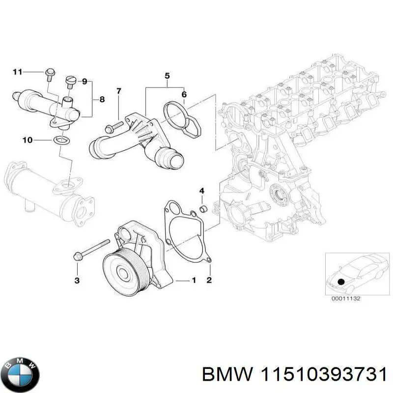 Помпа охолодження BMW 11510393731 ціна, від 34.15 USD