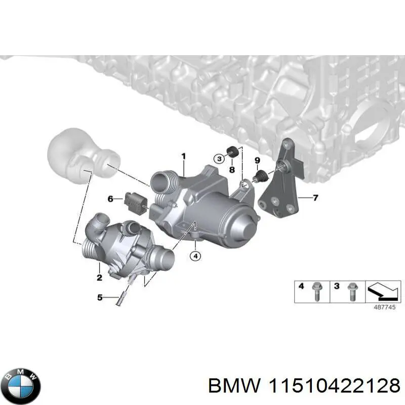 11510422128 BMW помпа водяна (насос охолодження, додатковий електричний)