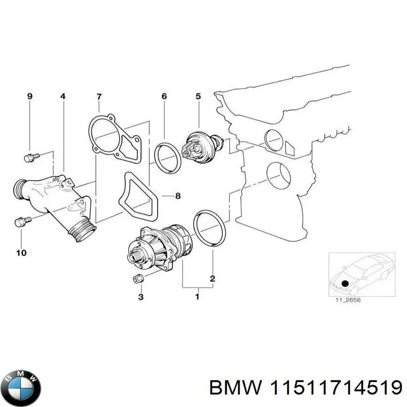 Купити 11511714519 BMW Прокладка водяної помпи
