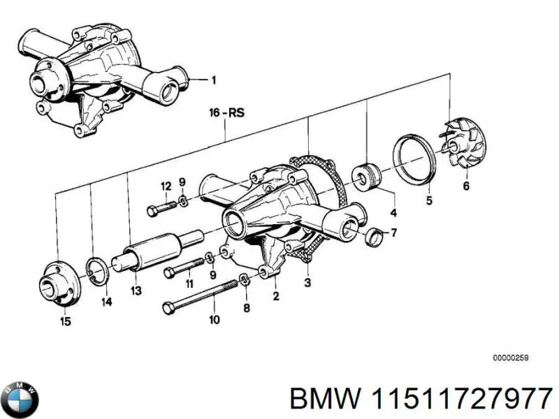 Прокладка водяної помпи BMW 11511727977 ціна, від 16.27 USD